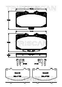 Колодки тормозные передние Subaru Impreza TRISCAN 811068181