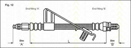 Шланг гальмівний перед. Ford Fiesta 1.3, 1.4 16V, 1.6 16V 01- TRISCAN 815016128