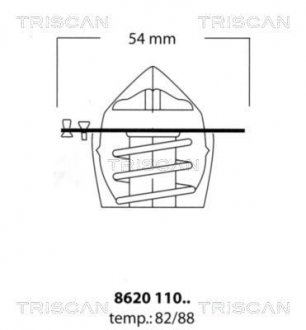 Купить Термостат Opel Vectra, Astra TRISCAN 862011088 (фото1) подбор по VIN коду, цена 884 грн.