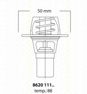 Купить Термостат 91 С Renault Clio 1.2/1.4/19 (B/C53) -92 Renault Clio, 19 TRISCAN 862011191 (фото1) подбор по VIN коду, цена 301 грн.