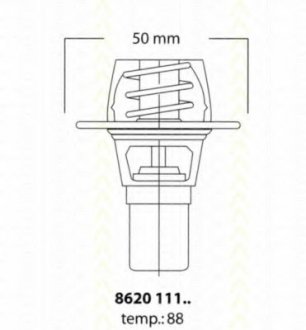 Термостат 91 С Renault Clio 1.2/1.4/19 (B/C53) -92 Renault 19, Clio, Dacia Solenza TRISCAN 862011191