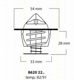 Купить Термостат Ford Diesel,VAG,Opel Opel Kadett, Ascona, Vectra, Rekord, Astra TRISCAN 86202291 (фото1) подбор по VIN коду, цена 523 грн.