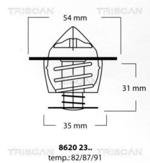 Термостат Renault Laguna, Safrane TRISCAN 8620 2387