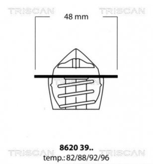 Купить Термостат Opel Ascona TRISCAN 8620 3982 (фото1) подбор по VIN коду, цена 353 грн.
