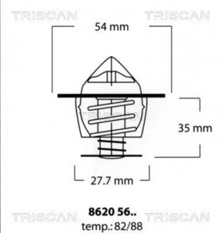 Термостат Citroen/Peugeot 1.8D-2.0D 85- Chevrolet Captiva, Cruze TRISCAN 86205682