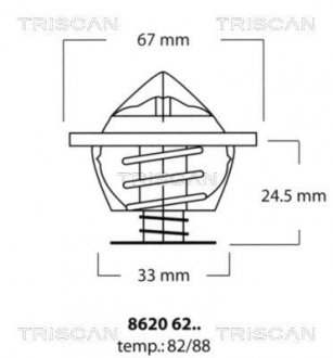 Термостат Volkswagen Transporter, Volvo 940, 760, 960 TRISCAN 8620 6282