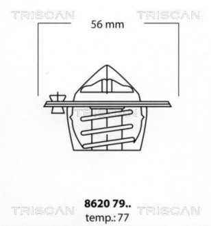 Термостат Subaru Legacy, Impreza, Forester, Tribeca TRISCAN 8620 7977