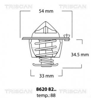 Термостат KIA Carnival, Hyundai Terracan TRISCAN 8620 8288