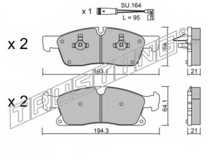 Колодки гальмівні дискові TRUSTING 942.4W