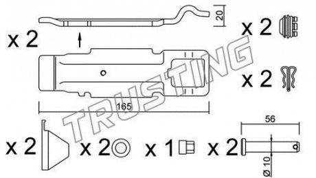 Ремкомплект колодок гальмівних TRUSTING kit.017
