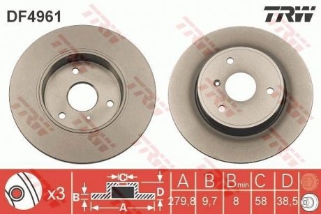 Тормозной диск Smart Fortwo TRW df4961