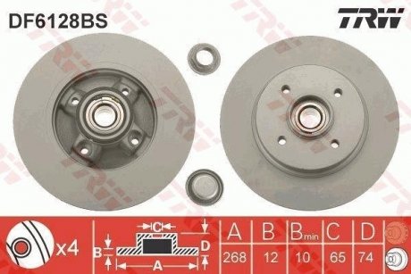 Тормозной диск с подшипником TRW df6128bs