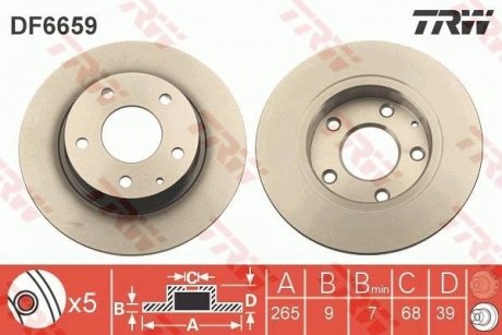 Тормозной диск Mazda 3 TRW df6659