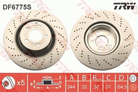 Тормозные диски TRW df6775s