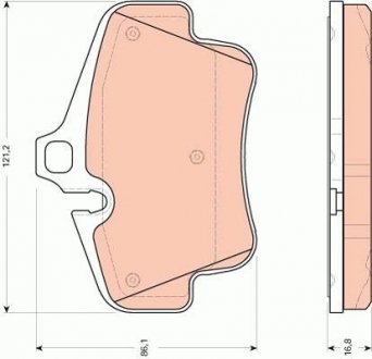 Тормозные колодки дисковые PORSCHE 911/Boxster (986)/Cayman "R "97-"13 Porsche Boxster, Cayman, 911 TRW gdb1758