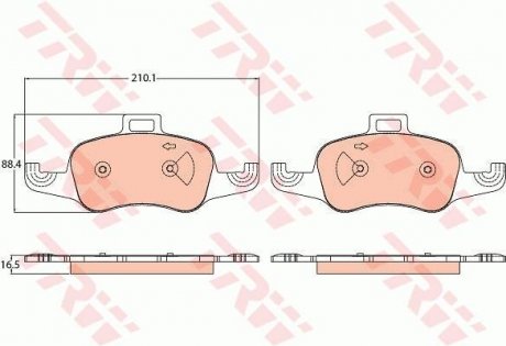 Тормозные колодки дисковые AUDI TT "F "14>> TRW gdb2120