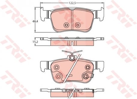 Тормозные колодки дисковые HONDA Civic "R "17>> TRW gdb2256