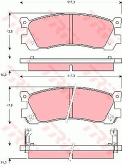 Комплект гальмівних колодок задн, MAZDA 929 III, 929 IV, 929 V, XEDOS 9 2.0-3.0 06.87- Mazda 929 TRW gdb3264