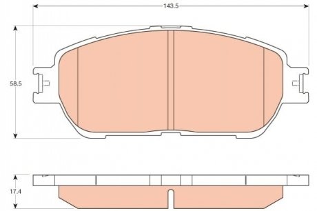 Комплект тормозных колодок из 4 шт. дисков Toyota Camry, Lexus ES TRW gdb3612