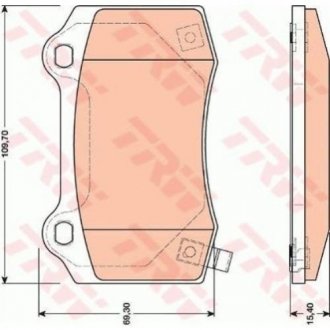 Комплект гальмівних колодок з 4 шт. дисків Jeep Grand Cherokee, Chrysler 300C TRW gdb4171