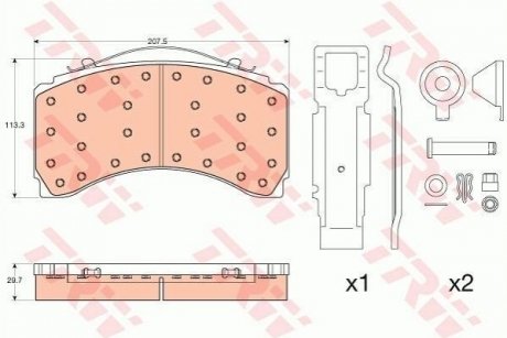 Купити ГАЛЬМІВНІ КОЛОДКИ ДИСКОВІ TRW gdb5110 (фото1) підбір по VIN коду, ціна 5055 грн.