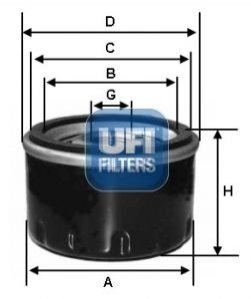 Фильтр масляный Subaru XV, Forester, Impreza, Outback UFI 23.617.00