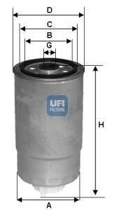 Топливный фильтр UFI 24.H2O.07