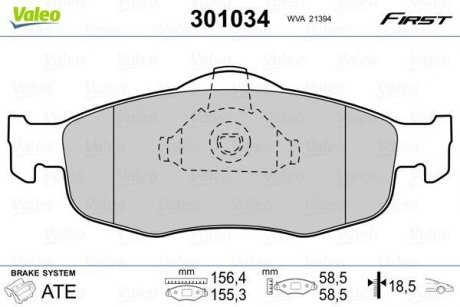 Купить Тормозные колодки дисковые FORD Cougar/Mondeo/Scorpio "1,6-2,9 "F "86-01 Ford Scorpio, Mondeo Valeo 301034 (фото1) подбор по VIN коду, цена 823 грн.