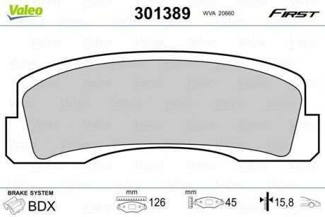 Купить Тормозные колодки дисковые LADA Niva(2121,2131) "1,6-1,9 "F "76-99 Lada Niva Valeo 301389 (фото1) подбор по VIN коду, цена 555 грн.