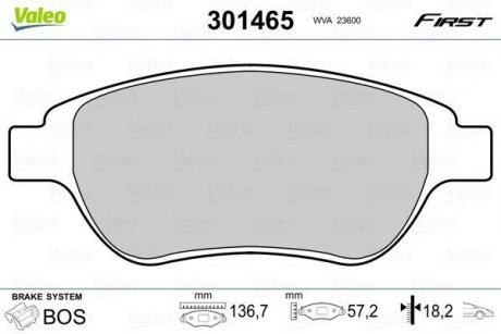 Купити Гальмівні колодки дискові CITROEN/PEUGEOT Berlingo/C3/C4/Xsara/1007/207/Partner "1,4-2,0 "F "98>> Citroen Xsara, Berlingo, Peugeot 307, Partner, Citroen C3, Peugeot 206, Citroen C4, Peugeot 207 Valeo 301465 (фото1) підбір по VIN коду, ціна 973 грн.