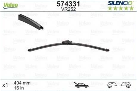 Щітка склоочисника (задня) (400mm) VW T5/Caddy III 03-15 Volkswagen Caddy, Skoda Octavia, Fabia, Volkswagen Transporter, Touran, Multivan Valeo 574331