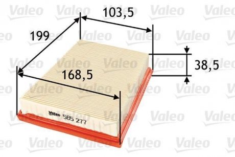 Купити Фільтр повітряний Ford Fusion, Fiesta Valeo 585277 (фото1) підбір по VIN коду, ціна 180 грн.