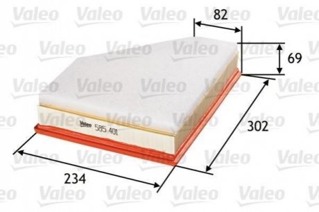 Фільтр повітряний BMW 3 (E90-E93)/X1 (E84) 03- (з поролоном) Valeo 585401