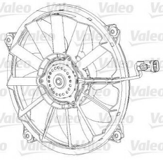 Вентилятор, охлаждение двигателя Citroen C4, Peugeot 307 Valeo 696091