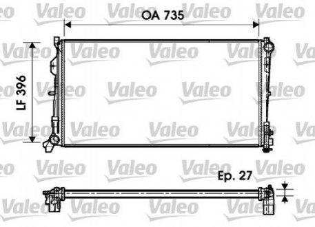 Купити Радіатор Chrysler Voyager Valeo 732956 (фото1) підбір по VIN коду, ціна 6534 грн.