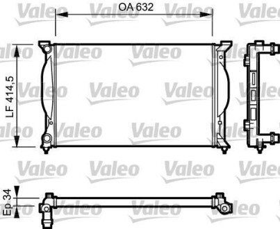 Купить Радіатор Audi A4, A6 Valeo 732963 (фото1) подбор по VIN коду, цена 3616 грн.