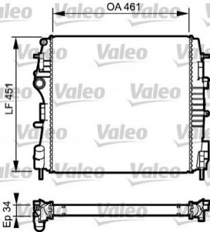 Купить Радиатор Renault Kangoo Valeo 734922 (фото1) подбор по VIN коду, цена 6556 грн.