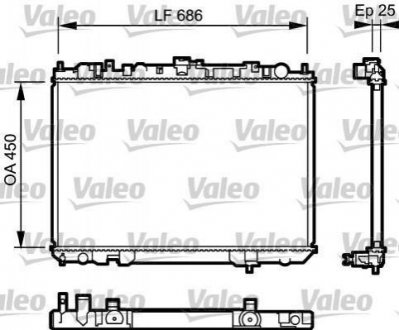 Купить Радиатор охлаждения Nissan X-Trail Valeo 735081 (фото1) подбор по VIN коду, цена 5227 грн.