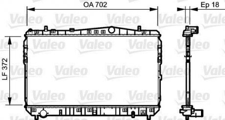 Купити Радіатор охолоджування Chevrolet Lacetti, Daewoo Nubira Valeo 735159 (фото1) підбір по VIN коду, ціна 4318 грн.