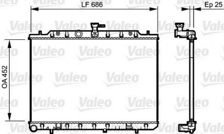 Купить Радиатор охлаждения Nissan X-Trail Valeo 735206 (фото1) подбор по VIN коду, цена 8337 грн.