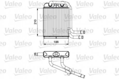 Купить Радиатор (теплообменник) отопления салона Volkswagen Transporter, Multivan Valeo 811524 (фото1) подбор по VIN коду, цена 2918 грн.