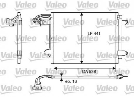 Радіатор кондиціонера Volvo 940, 960, S90, V90 Valeo 817806