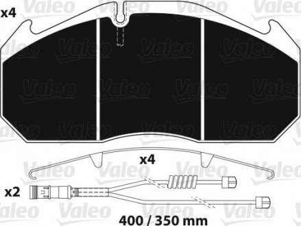 Колодки тормозные 249x118, 1x28 Valeo 882216