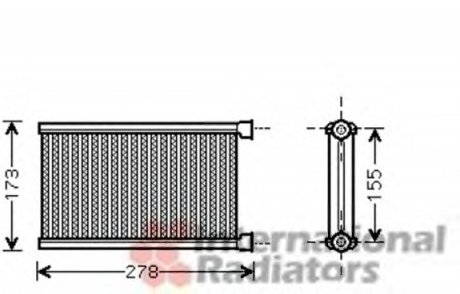 Радіатор пічки BMW 3 (E90-E93)/X1 (E84)/X3 (F25) 04-18 N53/N54/N57/N52 BMW E91, E90, E82, X1, E92, E93, E81, E88, E87 Van Wezel 06006344