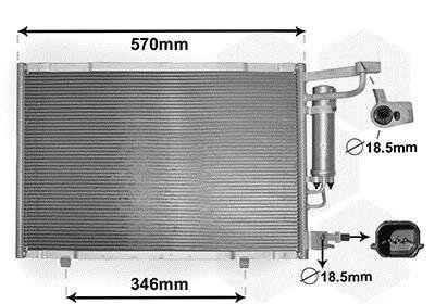 Радіатор кондиціонера FIESTA VI 1.5 TDCi 02/13+ Van Wezel 18005615