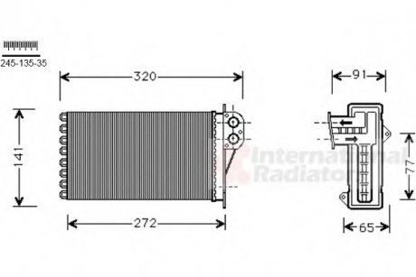 Радиатор печки Peugeot 206 1.1-2.0 00- Van Wezel 40006356