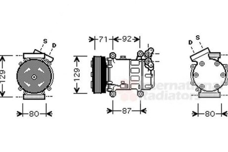 Купить Компресор кондиціонера NISSAN QASHQAI/ RENAULT KANGOO 08 &gt; 13 Van Wezel 4300K401 (фото1) подбор по VIN коду, цена 11878 грн.