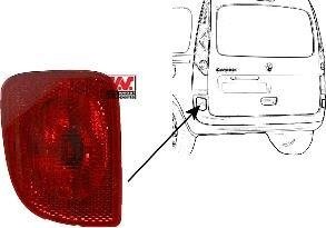 Фонарь задний противотуманный Renault Kangoo 08- (L) Renault Kangoo Van Wezel 4312939