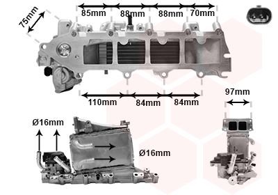 Купить Радіатор інтеркулера Skoda Octavia III/VW Golf VII/Passat 1.6-2.0TDI 12- Seat Leon, Volkswagen Golf, Audi A3, Skoda Octavia, Volkswagen Passat, Audi Q3, Volkswagen Touran, Tiguan, Seat Arona, Skoda Karoq Van Wezel 58004376 (фото1) подбор по VIN коду, цена 16672 грн.