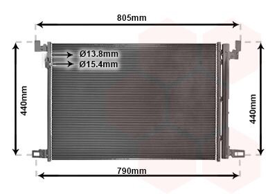 Радіатор кондиціонера AUDI A 6 / S 6 (C8) (18-) 40 TDI/ Q7 15+ Audi Q7, Volkswagen Touareg, Audi Q8 Van Wezel 58015705